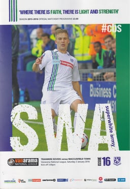 Tranmere Rovers v Macclesfield Match Programme 2016-01-02